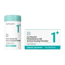 Numbuzin - No.1 Pantothenic B5 Active Drying Powder, 7 g - punktowy puder na niedoskonałości